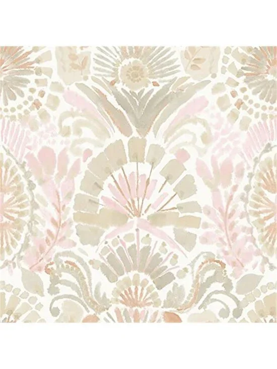 Peel and Stick Bohemian Floral Removable Wallpaper Pink Watercolor Accent Wall