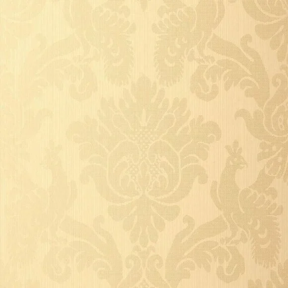 NEW Schumacher Valette Strie Damask Champagne Wallpaper 5003660 Luxury Formal
