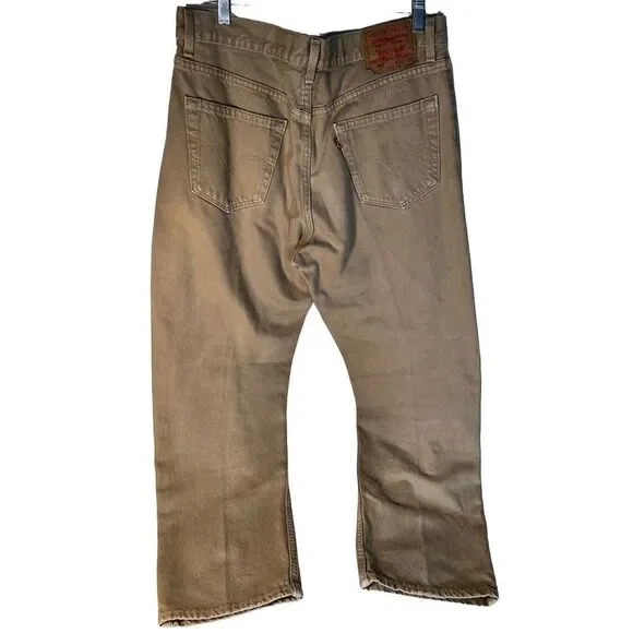 Vintage Levis 550 Khaki Tan Jeans USA 90s Size 36 X 30 Relaxed Fit