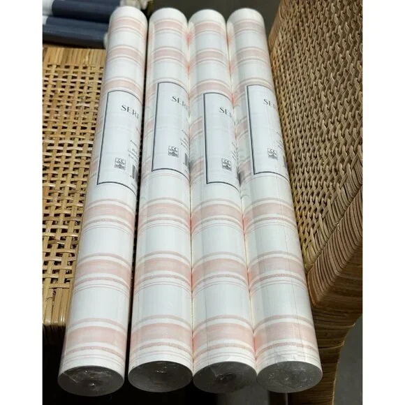 NEW Serena & Lily Acadia Stripe Wallpaper-Pink Sand