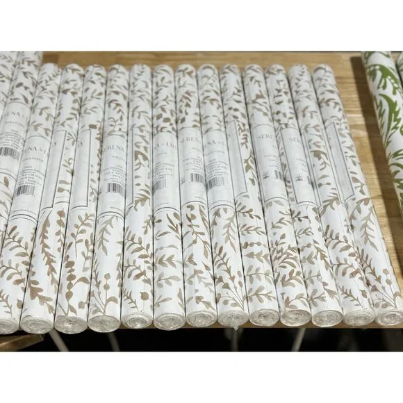 NEW Serena & Lily Priano Removable/Peel & Stick Wallpaper-Mink Brown/White