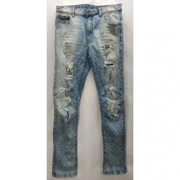 Smoke Rise Mens 32x32 Acid Wash Paint Spatter Distressed Faded Jeans‎ Streetwear