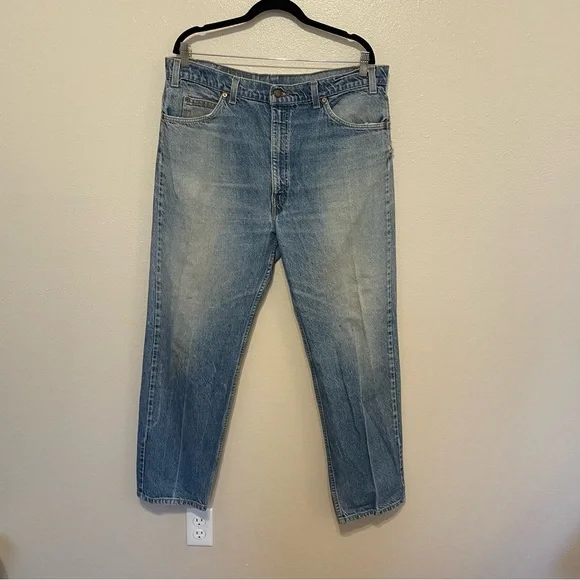 VINTAGE LEVI'S 505 ORANGE TAB DENIM BLUE JEANS MENS SIZE 40x30 1996