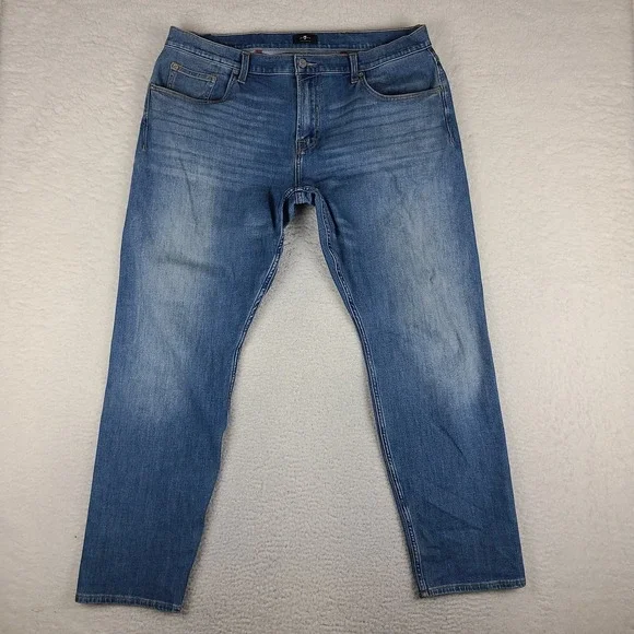 7‎ For All Mankind Jeans Mens 40x32 Slim Taper Fit Adrien Light Wash 7FAM Denim