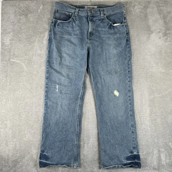 Urban Up Jeans Mens 36x30 Blue Relaxed Straight Fit Distressed‎ Denim Y2K 2000s
