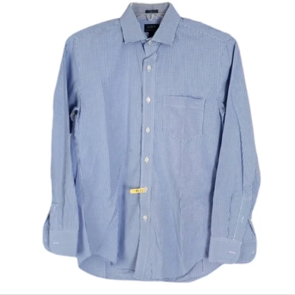 J. CREW Thompsom Blue Gingham Button-up Long Sleeve‎ Shirt Men's Small