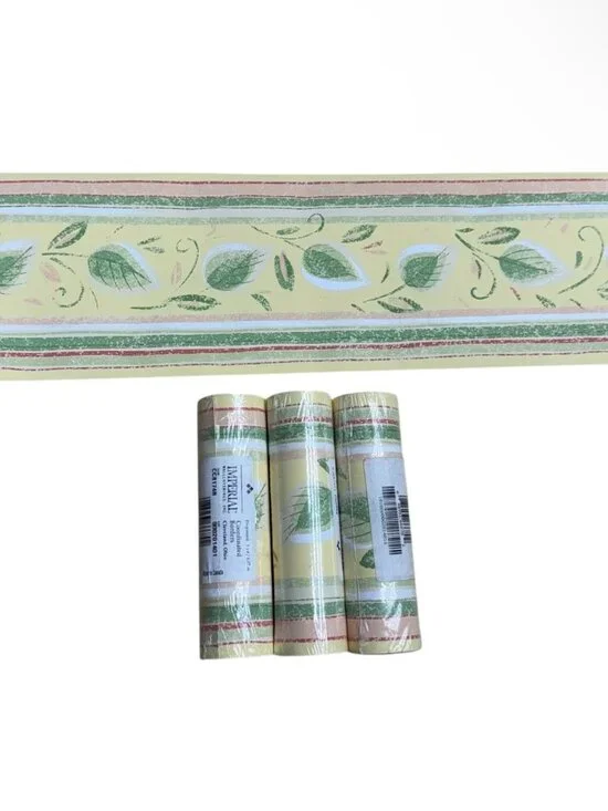 Imperial Vintage Wallpaper Border Vines Stencil Style Yellow 80s 90s 3 Rolls NEW