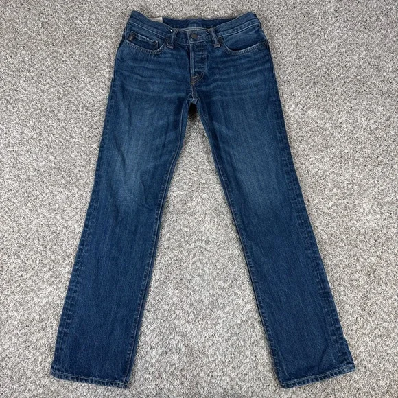 Abercrombie & Fitch Jeans Mens 30x30 Blue Slim Straight Cotton Button Fly