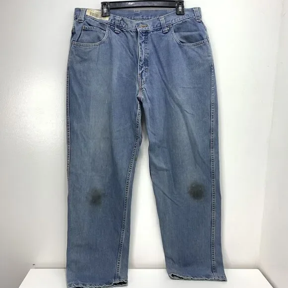 Workrite FR Mens Classic Straight Pants Blue Rugged Westex Ultrasoft 38 x 31