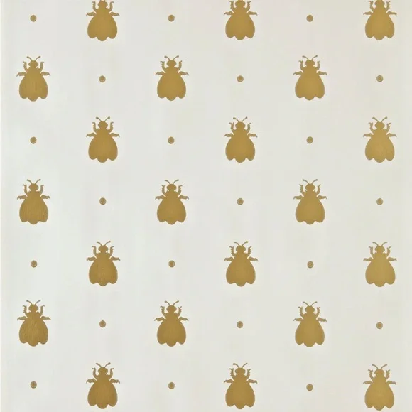 2 rolls of FARROW & BALL BUMBLE BEE WALLPAPER in cream n gold