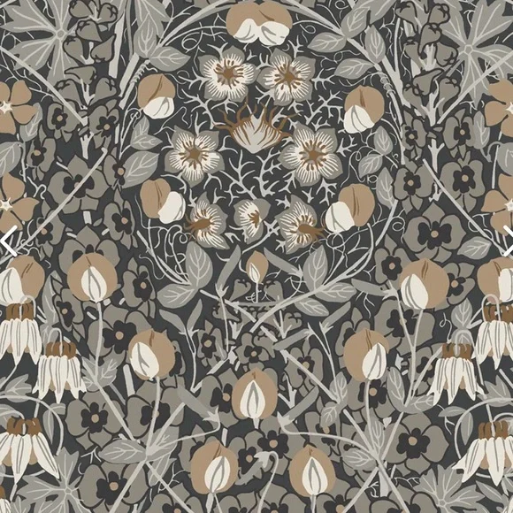 Nextwall Wallpaper Seabrook Designs Tulip Garden Prepasted Wrought Iron Chamois