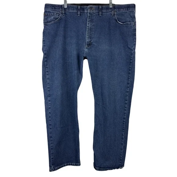Wrangler Authentics Jeans Men 46x30 Denim Flex Waistband Relaxed Fit Medium Wash