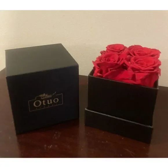 Preserved Roses Gift Box‎ Real Eternal Rose Flower Gifts Unique Jewelry Box Otuo