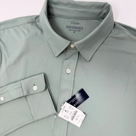 J. Crew Performance All Day Dry Mens‎ Long Sleeve Button Down Shirt Medium NEW