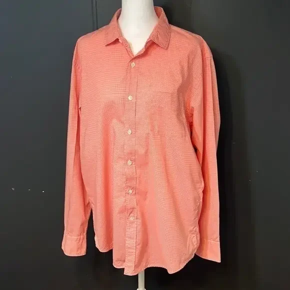 Thomas Mason Shirting For J.Crew Red And White Checker Pattern Button Down‎