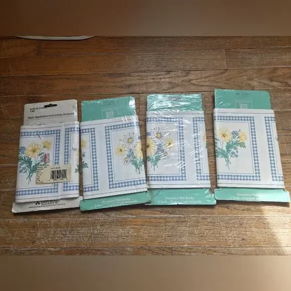 Vintage Imperial Wallcoverings Wallpaper Border Spring 1996 Daisy Meadow 5Yards