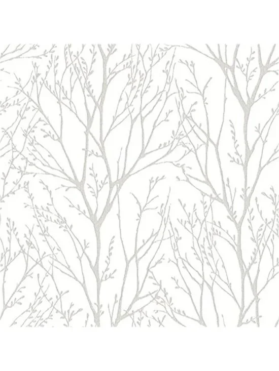 Peel Stick Removable Wallpaper White Tree Treetops Vinyl DIY Wall Decor Roll