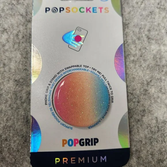 Glitter Pastel Morning Premium Popsockets Single Grip & Stand Phones Holder