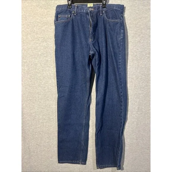 Mens Redhead Jeans Straight Leg Size 36 x 34 Regular Fit Denim Dark Blue Pants