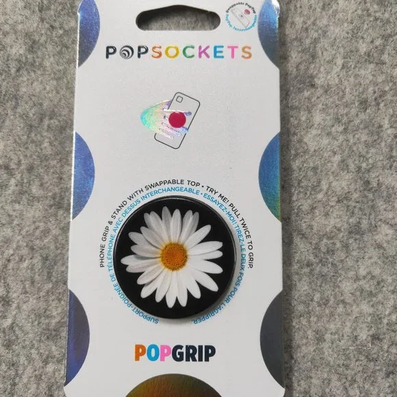 White Daisy Popsockets Single Grip & Stand Universal Phones and Tablet Holder