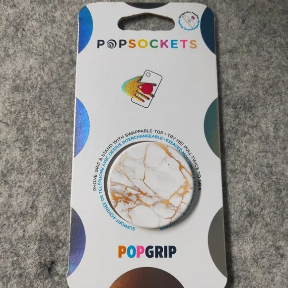 Gold Lutz Marble Popsockets Single Grip Stand Universal Phones and Tablet Holder