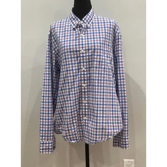 J. Crew XL Purple/Blue/White Collared Long Sleeve Slim Fit Button‎ Down