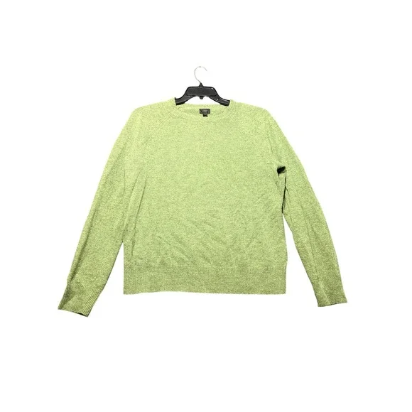 J.Crew Crewneck Sweater Mens Medium Green Excellent Lambswool Raglan 15676