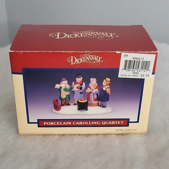 1994 Lemax Dickensvale Porcelain Carolling Quartet Figurines