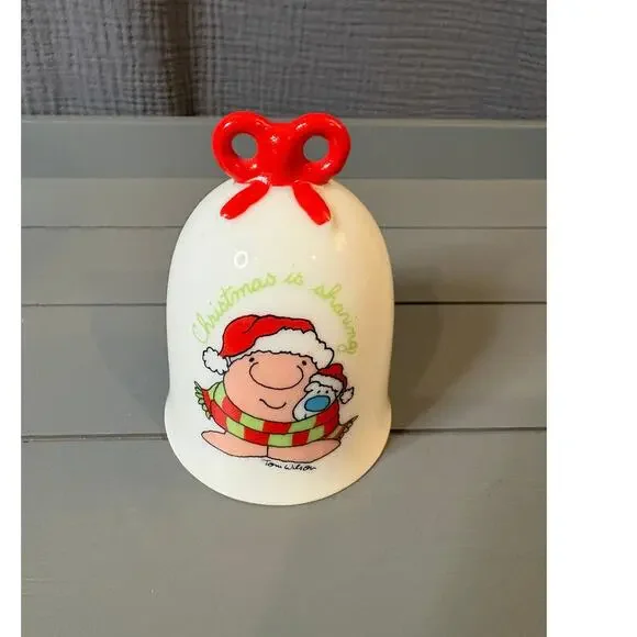 Vintage Ziggy Christmas Bell Ornament – Tom Wilson – Ceramic Holiday Decor