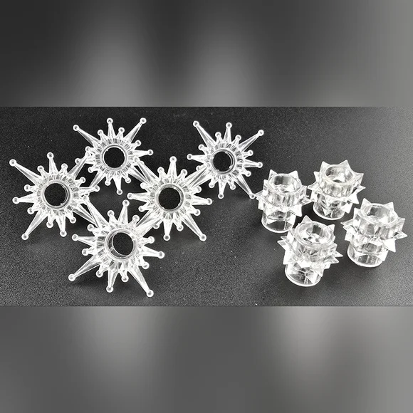 Vintage Plastic Atomic Starburst Sputnik Christmas Light Covers Reflectors 9pc.