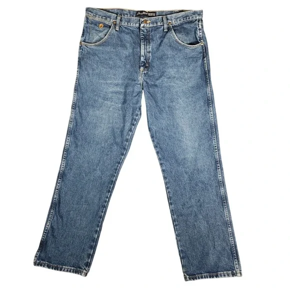 Wrangler Jeans Mens 38X30 Blue George Strait Cowboy Cut 31MGSHD Denim Cowboy Cut