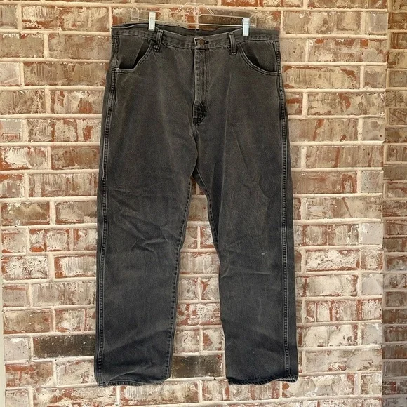 Rustler Black Faded Straight Leg Denim Jeans