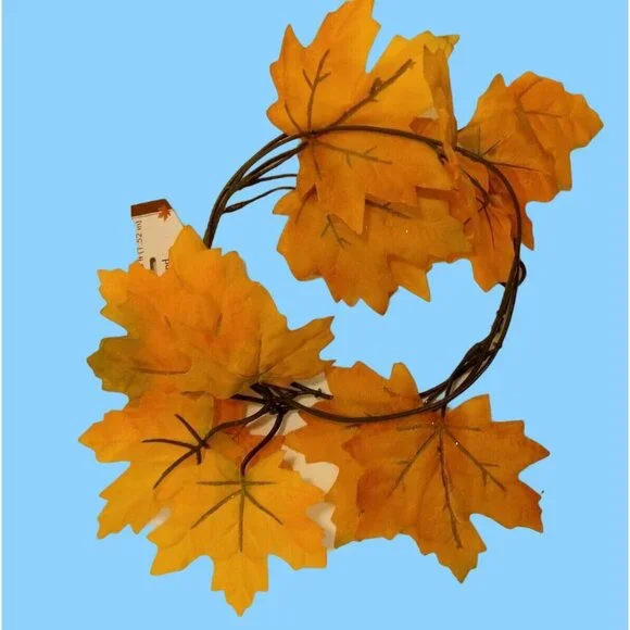 Maple Leaf Garland Thanksgiving Wreath Table Decorations Home Stairs Home 5 FT