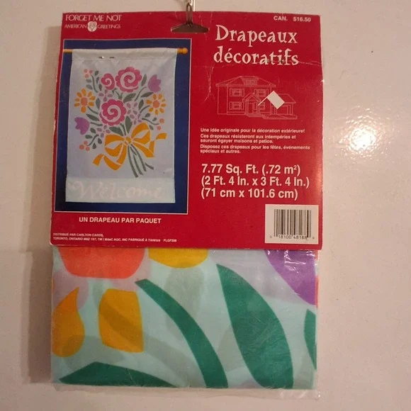 Vintage 90s NOS Floral Rose Bouquet‎ Garden Flag Spring Easter