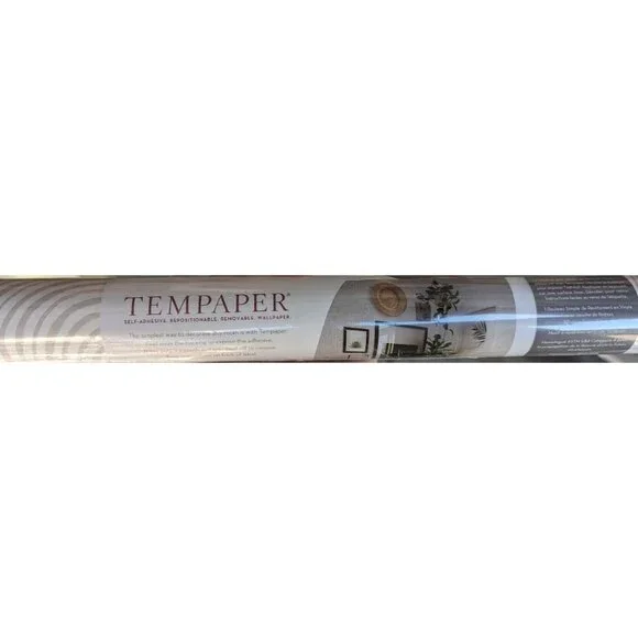 Tempaper Swell Sand Removable Vinyl Wallpaper Beige White