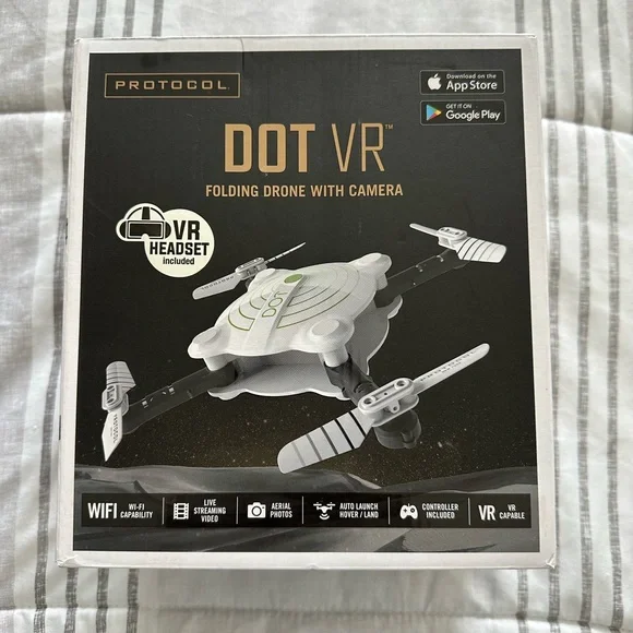 DOT VR Folding Drone with Camera - White