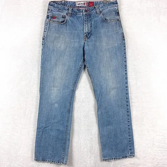 VTG Quiksilver Jeans Mens 34 Quikjean Faded Baggy Skate SoCal Surf Grunge Y2K