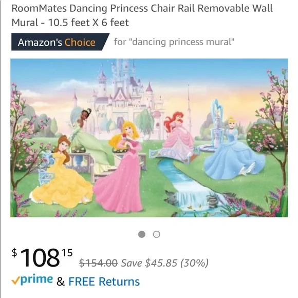 COPY - Disney dancing princess wall decor 72” x 126”