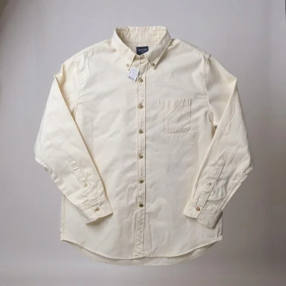 J.CREW NWT Corduroy Shirt Beige Ecru Long Sleeve Button-Down Cotton, XL