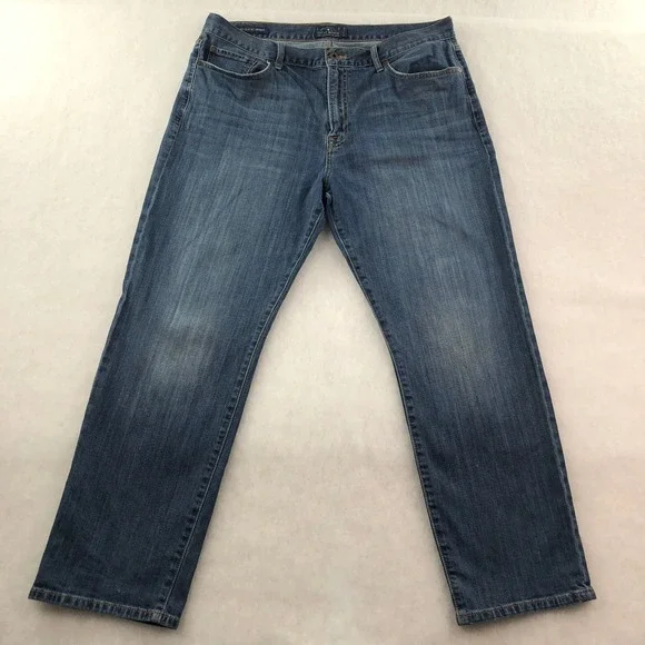 Lucky Brand 429 Mens 38x30 Blue Cotton Blend Button Fly Classic Straight Jeans