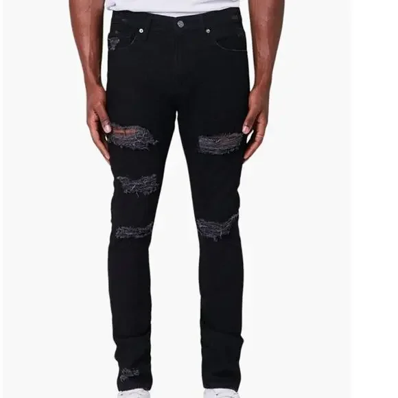 Forever 21 Mens Slim Distressed Jeans Black Size 32