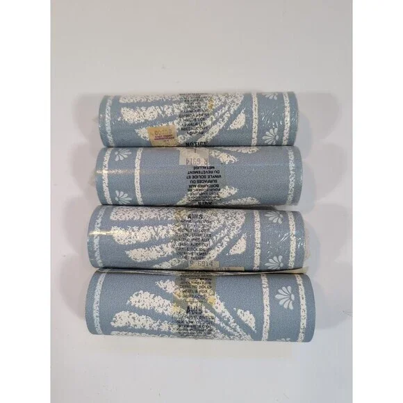 Beach Nautical Coastal Seashell Wallpaper Border Blue Gray White 15' L x 5 1/8
