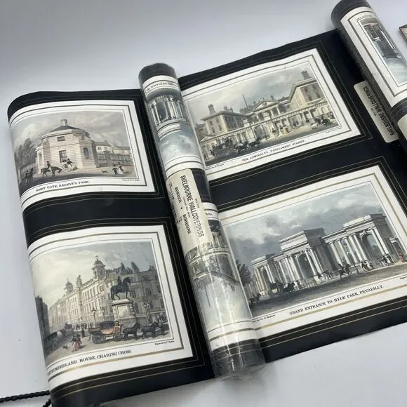 Lot 3 Shelbourne Wallpaper Border H. Shepard London Scenes 5 yd Prepasted