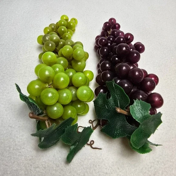 Realistic Artificial Grapes Green Purple Faux‎ Fruit Bunches Decor Home Display