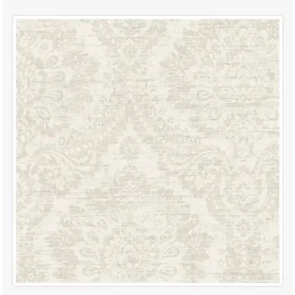 Kauai Beige Damask‎ Wallpaper Monochrome Washable Designer High-end