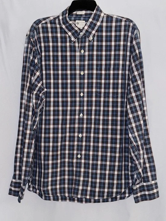 J. Crew Tailored Fit Multicolored Plaid Button-Down Long Sleeve Shirt Size Large