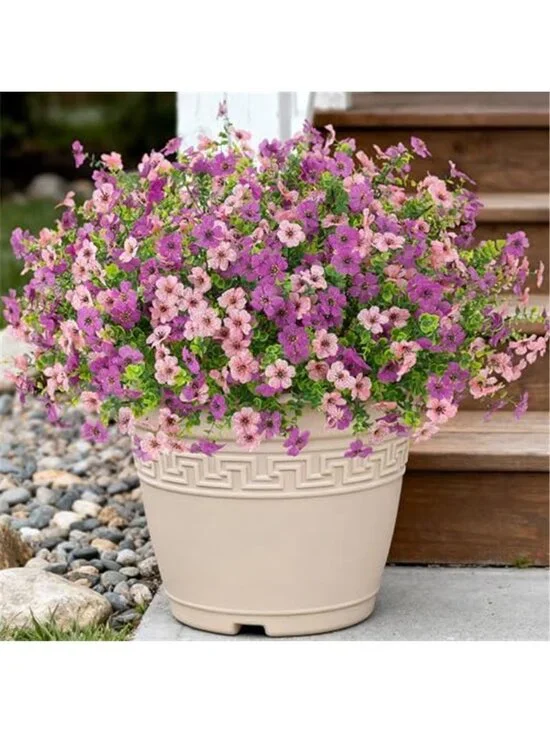 12 Bundle Faux Silk Daisy Flowers Outdoor UV Resistant Purple Pink Patio Porch
