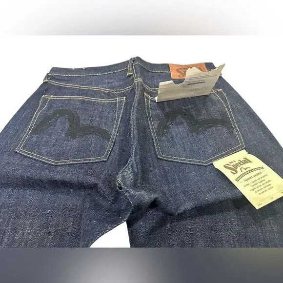 Vtg special edition Evisu heritage seldvage denim with black embroidered logo