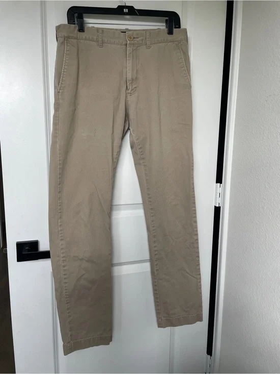 J. Crew The Driggs Tan Flat Slim Straight Stretch Mens sz 32x34 Office Classy