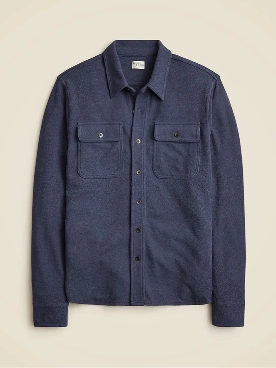 J. Crew - Men's Long-sleeve textured sweater-tee shirt - Navy Blue - Size Small